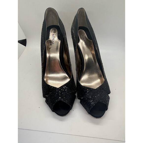 Alfani Black Sparkle Heels Women Size 9M Heels Party Prom Dance Stilleto - Picture 1 of 8
